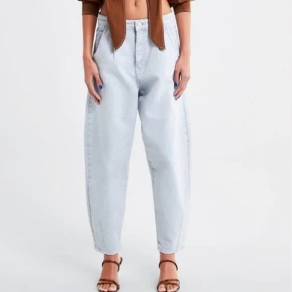 Zara | Jeans | Nwt Zara Slouchy Balloon Jeans Light Wash